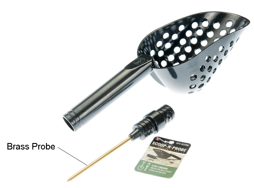 14-Inch Sand Scoop with Hole & Brass Probe For Gold Panning /Metal Detecting 2 Color Options