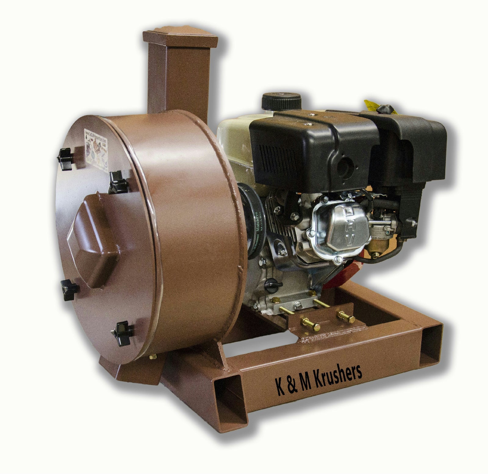 Rock/Ore Crusher 6.5HP Gas Motor-Electric Start 14" Drum 3" Infeed-Rockwell #58 Hammers
