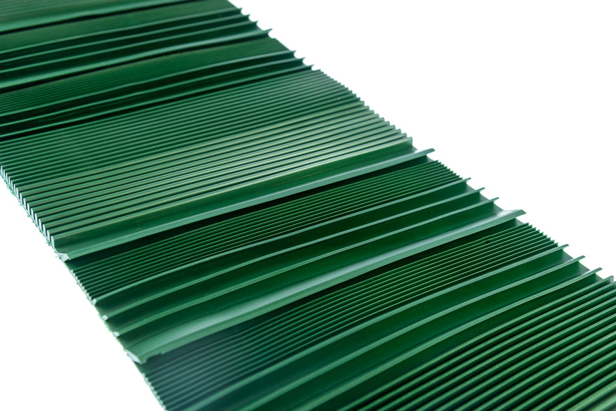 27"x10" Trimmable Riffled TPR Light Weight Sluice Box Matting, Green Color