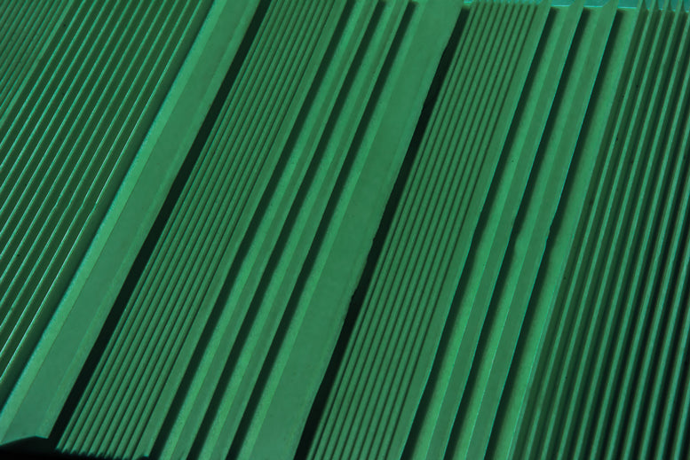 27"x10" Trimmable Riffled TPR Light Weight Sluice Box Matting, Green Color