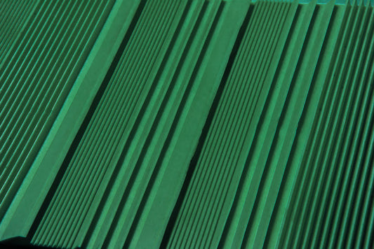 27"x10" Trimmable Riffled TPR Light Weight Sluice Box Matting, Green Color